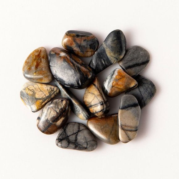 25g Tumbled Picasso Stone Jasper Gemstone Crystals 10-20 Stones Rock Specimens - Picture 1 of 4